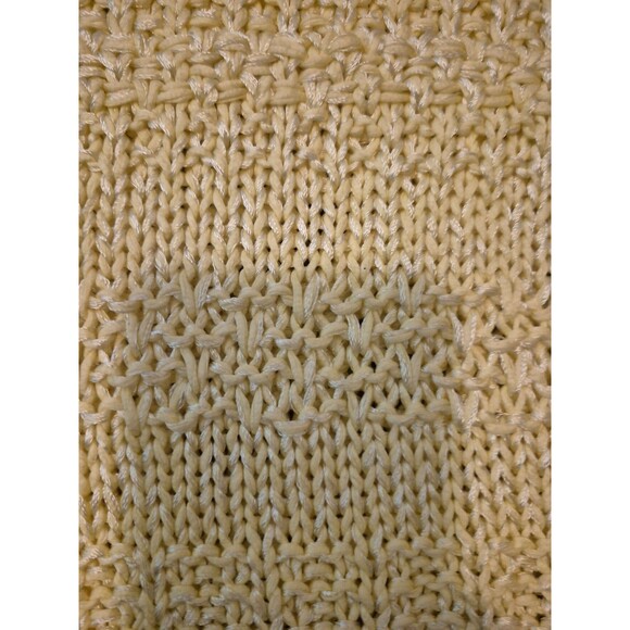 Worth VTG Textured Heavy Knit Rolled Hem Boat Neckline Cotton Yellow Sz L NEW - Picture 3 of 5